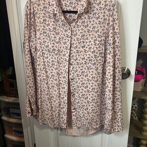 Floral Button Down Shirt - Pink